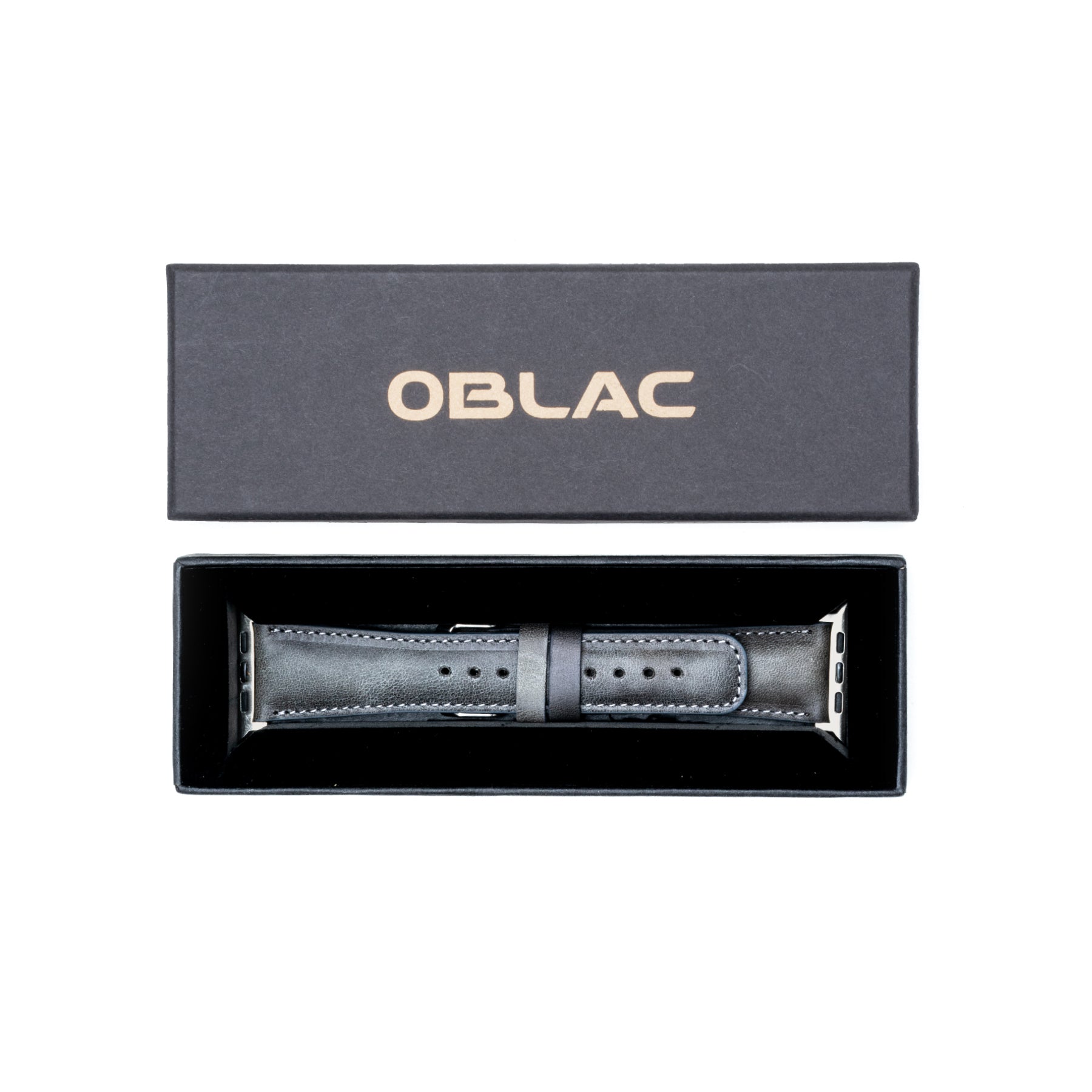 Leren Apple Watch Bandje - Rustiek Grijs - Oblac