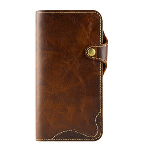 Open leren flipcase voor iPhone met kaartsleuf