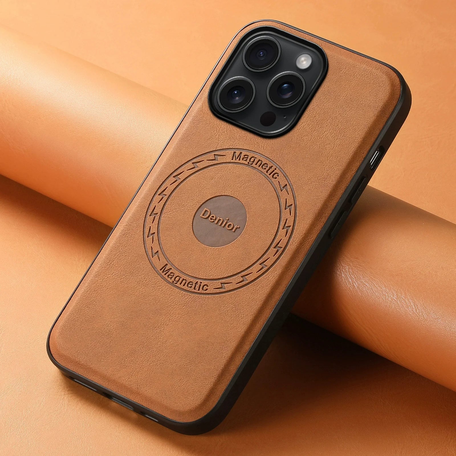iPhone in een leren hoesje, geschikt voor werk en onderweg