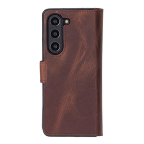 Niet-afneembare leren portemonneehoes voor de Samsung Galaxy Z Fold 5