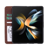 Niet-afneembare leren portemonneehoes voor de Samsung Galaxy Z Fold 5