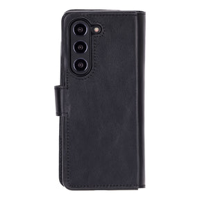 Niet-afneembare leren portemonneehoes voor de Samsung Galaxy Z Fold 5