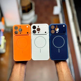 Detail van de matte AG-glasafwerking van het iPhone-hoesje