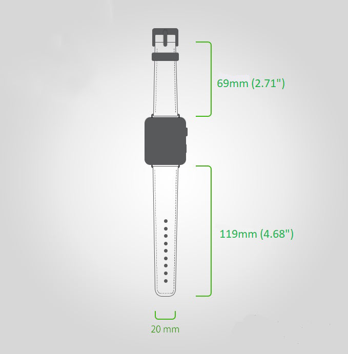 Klassieke, slanke Apple Watch-band van echt leer