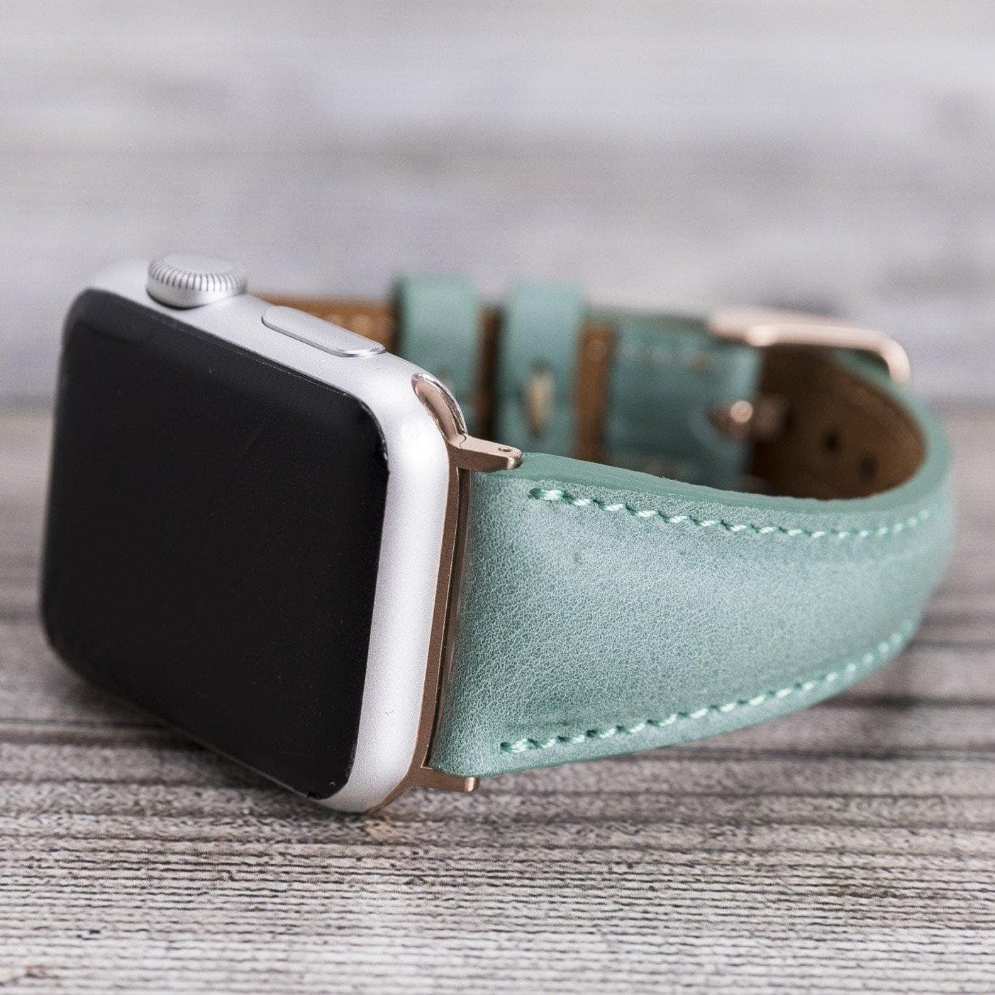 Klassieke, slanke Apple Watch-band van echt leer