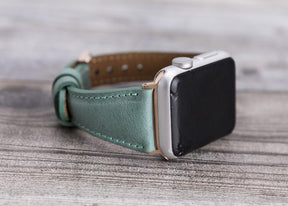 Klassieke, slanke Apple Watch-band van echt leer