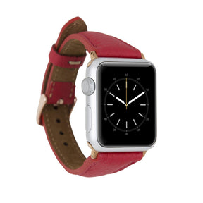 Klassieke, slanke Apple Watch-band van echt leer