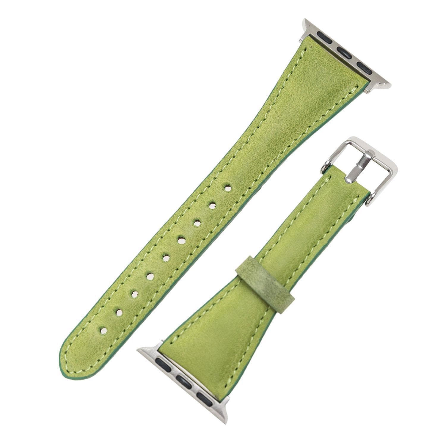 Klassieke, slanke Apple Watch-band van echt leer
