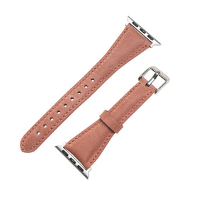 Klassieke, slanke Apple Watch-band van echt leer