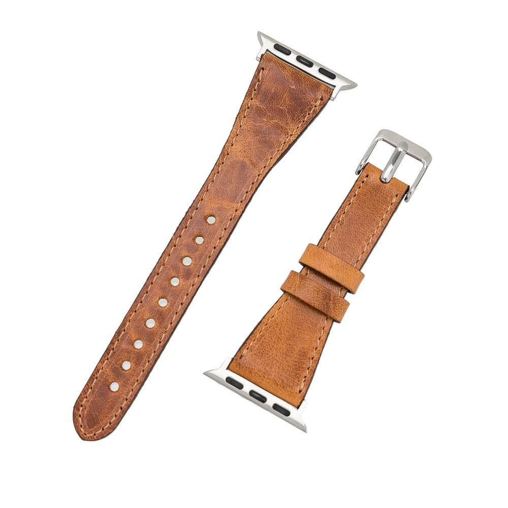 Klassieke, slanke Apple Watch-band van echt leer