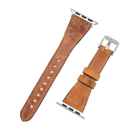 Klassieke, slanke Apple Watch-band van echt leer