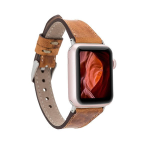 Klassieke, slanke Apple Watch-band van echt leer