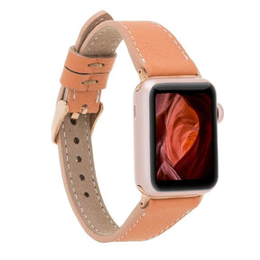 Klassieke, slanke Apple Watch-band van echt leer