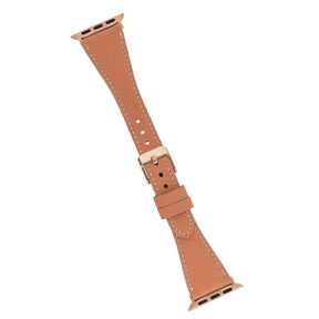 Klassieke, slanke Apple Watch-band van echt leer