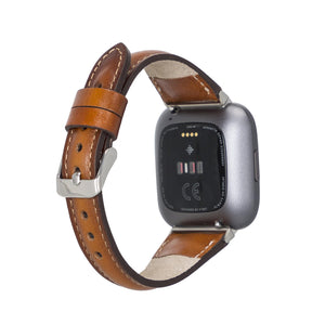Klassieke, slanke Apple Watch-band van echt leer