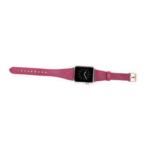 Klassieke, slanke Apple Watch-band van echt leer