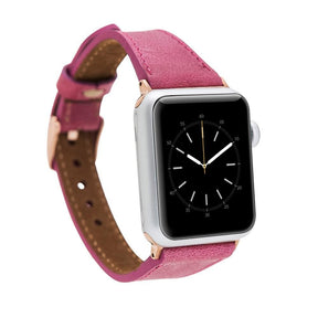Klassieke, slanke Apple Watch-band van echt leer
