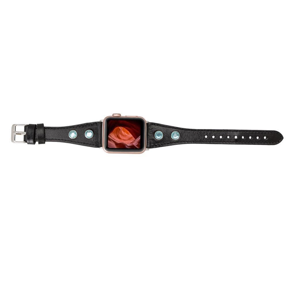 Klassieke, slanke Apple Watch-band van echt leer