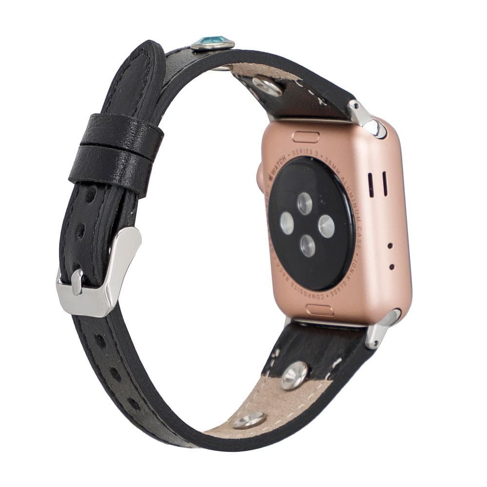 Klassieke, slanke Apple Watch-band van echt leer