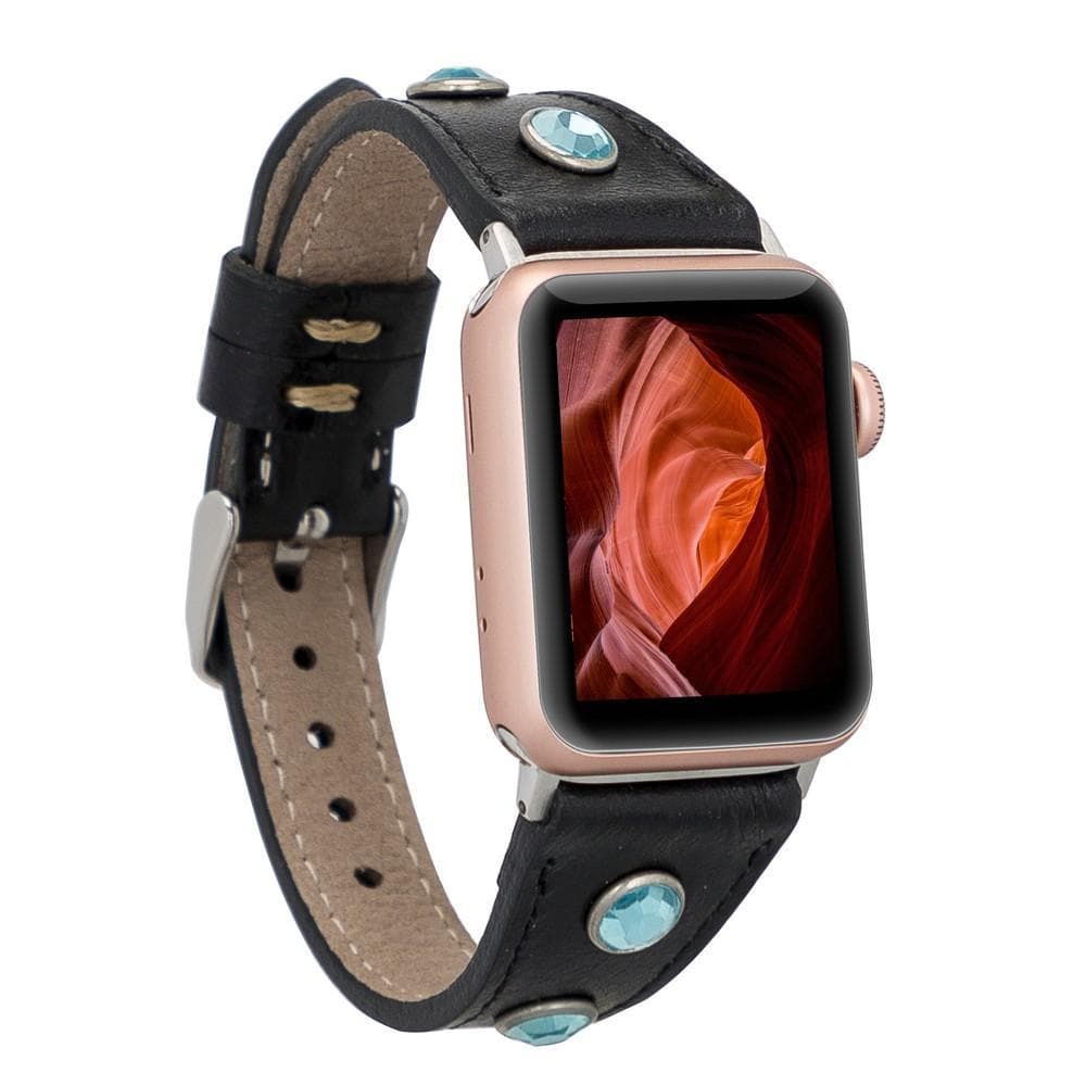 Klassieke, slanke Apple Watch-band van echt leer