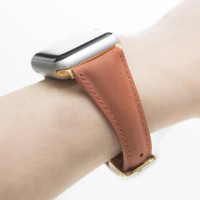 Klassieke, slanke Apple Watch-band van echt leer