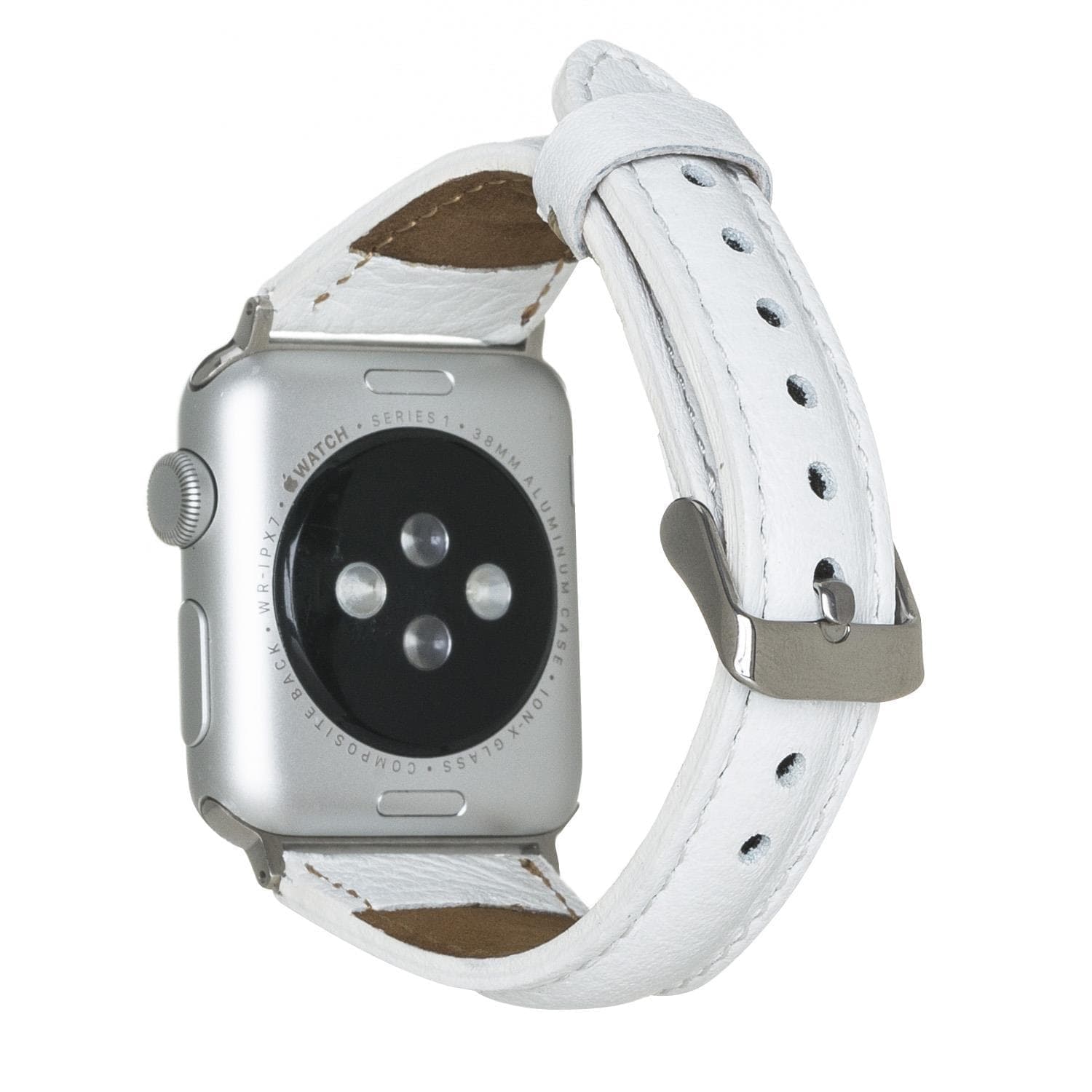 Klassieke, slanke Apple Watch-band van echt leer