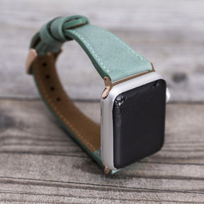 Klassieke, slanke Apple Watch-band van echt leer