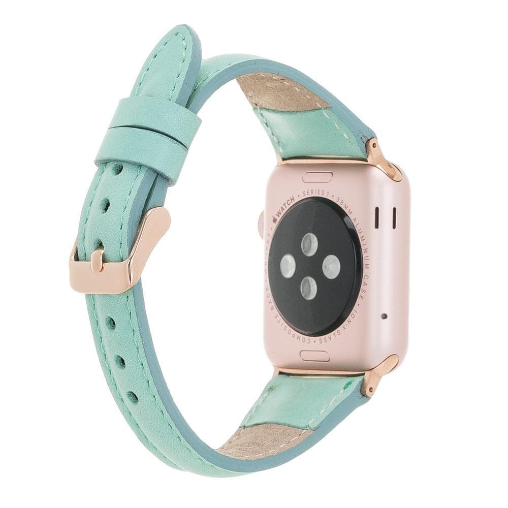 Klassieke, slanke Apple Watch-band van echt leer