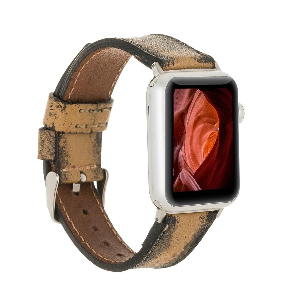Apple Watch-bandje in klassieke stijl van echt leer