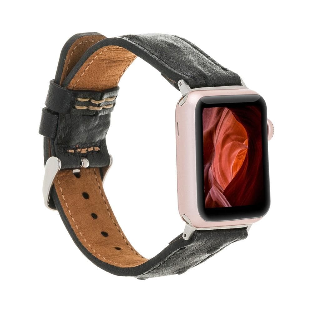 Apple Watch-bandje in klassieke stijl van echt leer