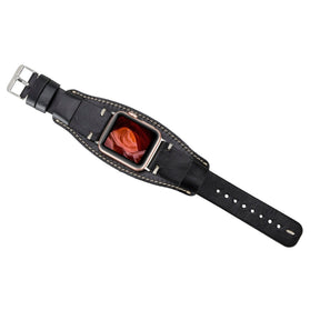 Apple Watch-bandje van echt leer met manchet