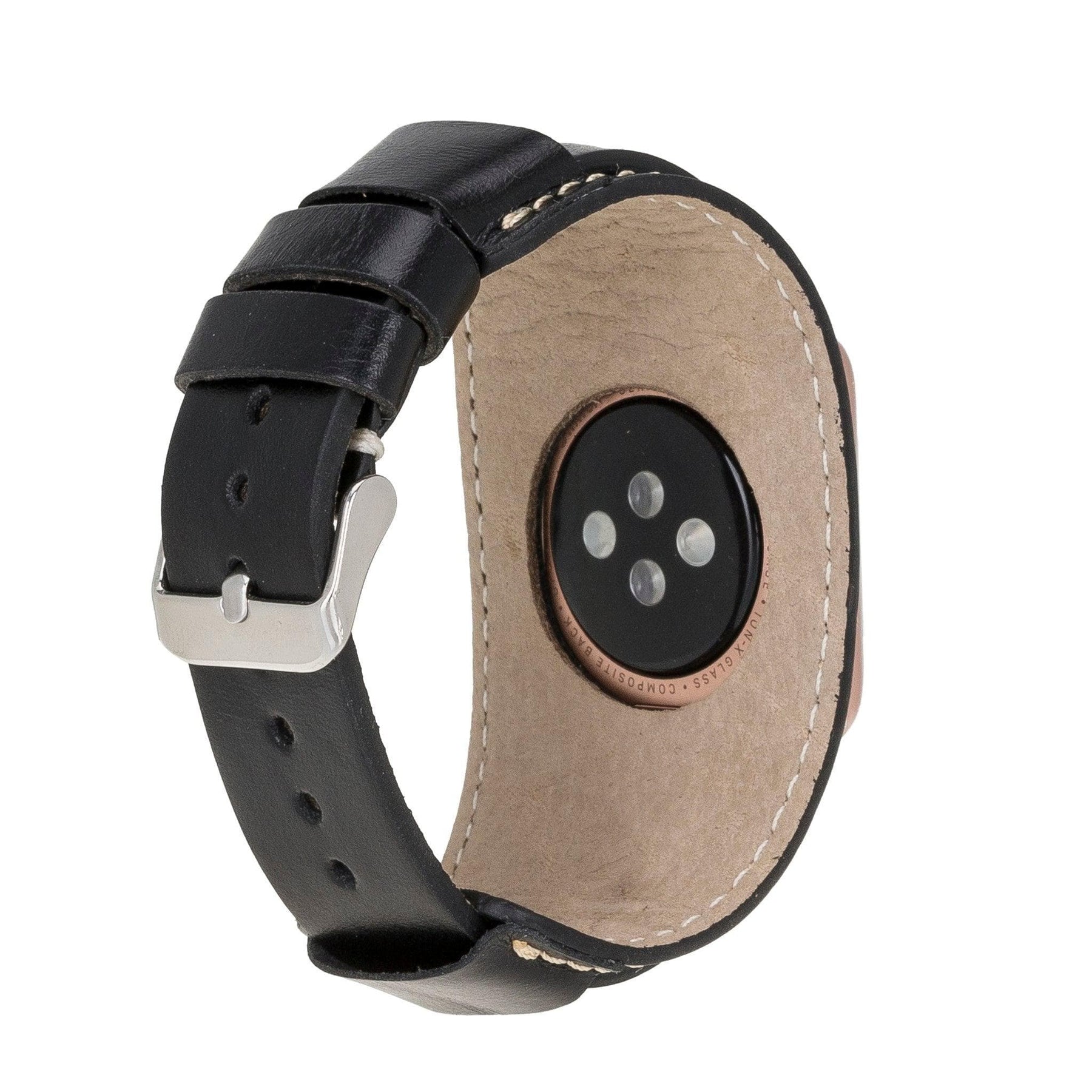 Apple Watch-bandje van echt leer met manchet