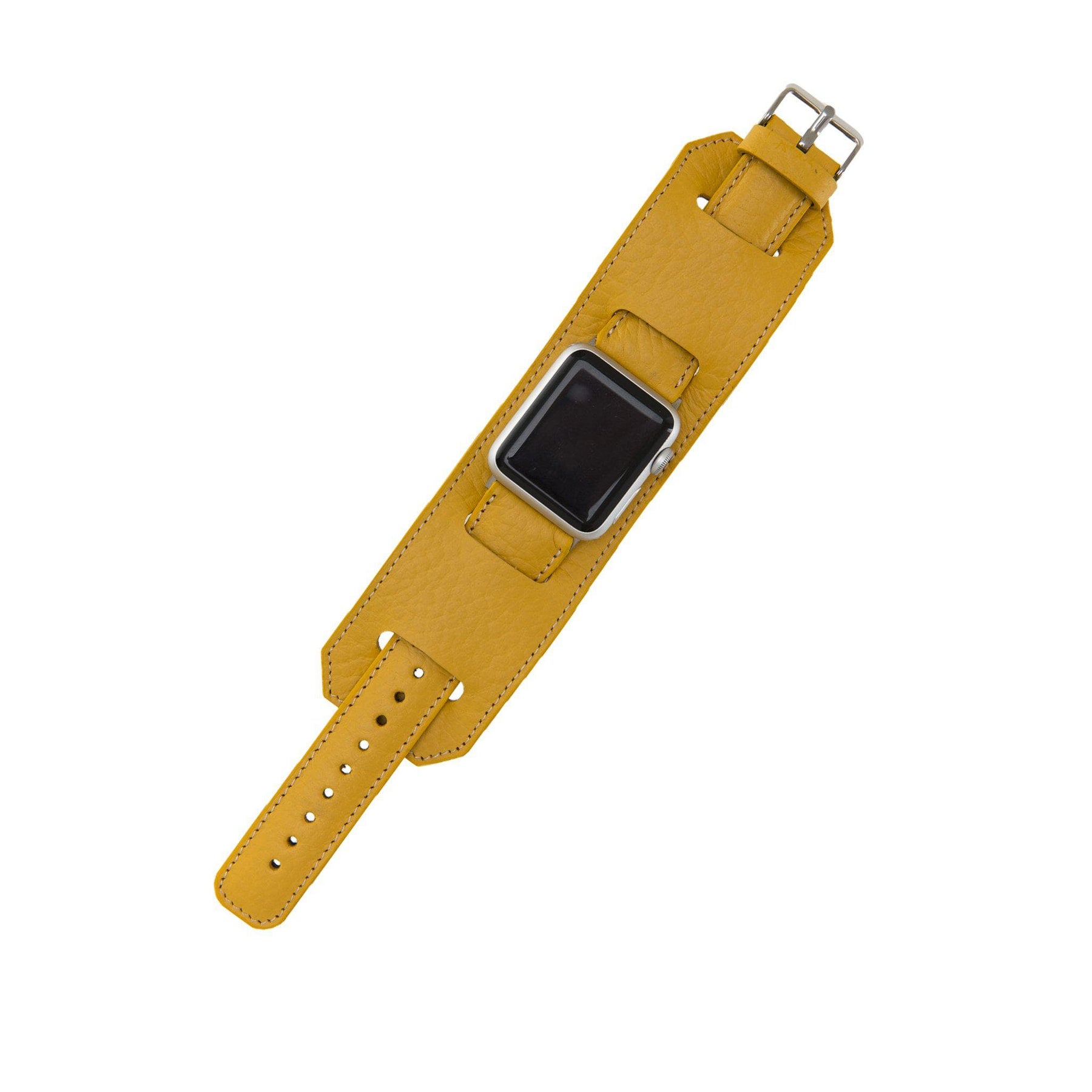 Apple Watch-bandje van echt leer met manchet