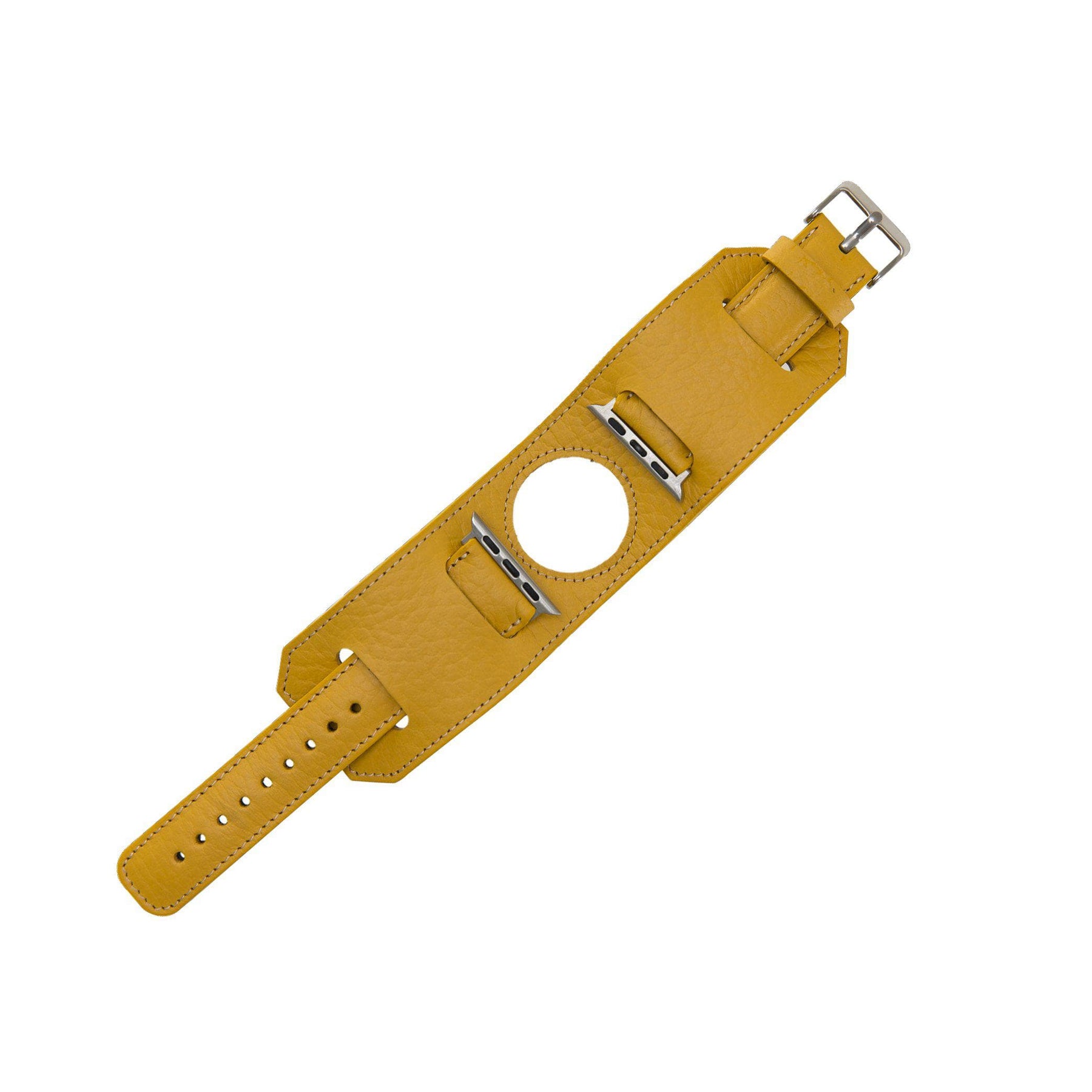 Apple Watch-bandje van echt leer met manchet
