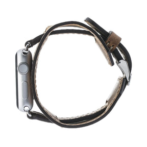 Apple Watch-bandje van echt leer met manchet
