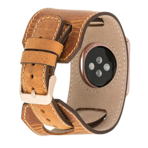 Apple Watch-bandje van echt leer met manchet