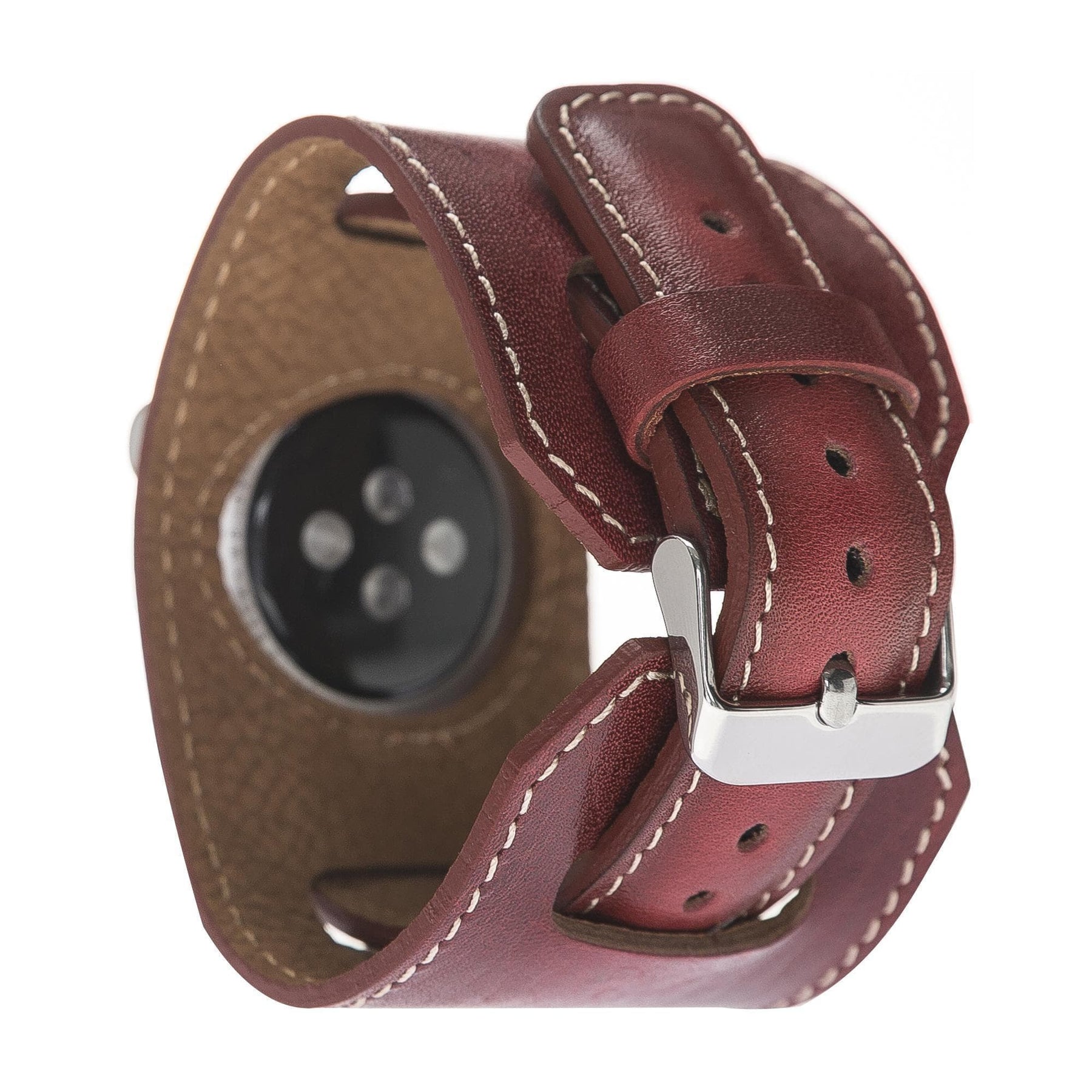 Apple Watch-bandje van echt leer met manchet