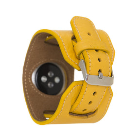 Apple Watch-bandje van echt leer met manchet