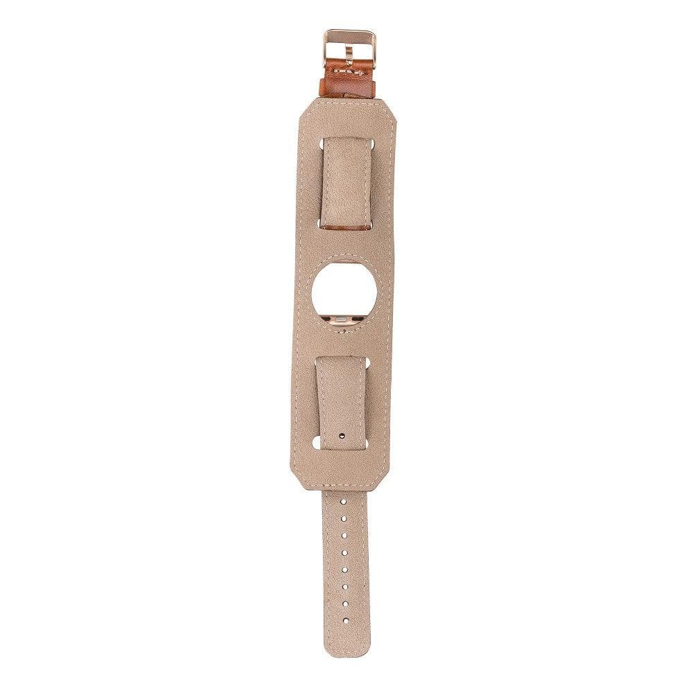 Apple Watch-bandje van echt leer met manchet