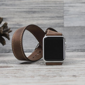 Apple Watch-bandje van echt leer in Double Tour-stijl - DT