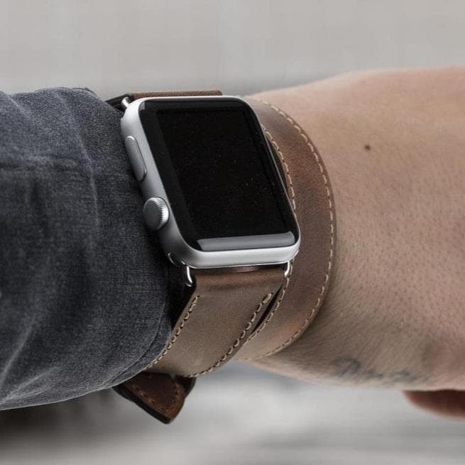 Apple Watch-bandje van echt leer in Double Tour-stijl - DT