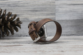 Apple Watch-bandje van echt leer in Double Tour-stijl - DT