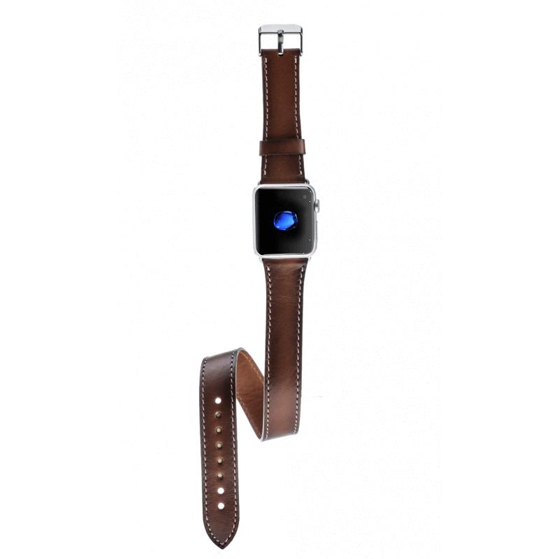 Apple Watch-bandje van echt leer in Double Tour-stijl - DT