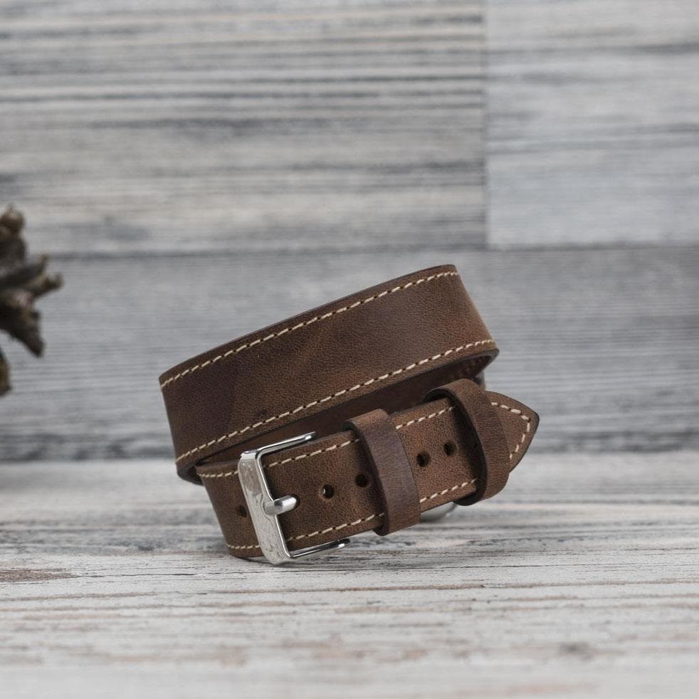 Apple Watch-bandje van echt leer in Double Tour-stijl - DT