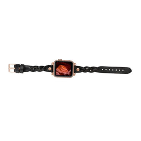 Wanda Ferro gevlochten roségouden Apple Watch-bandje in Trok-stijl van echt leer