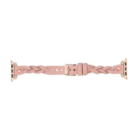 Wanda Ferro gevlochten roségouden Apple Watch-bandje in Trok-stijl van echt leer