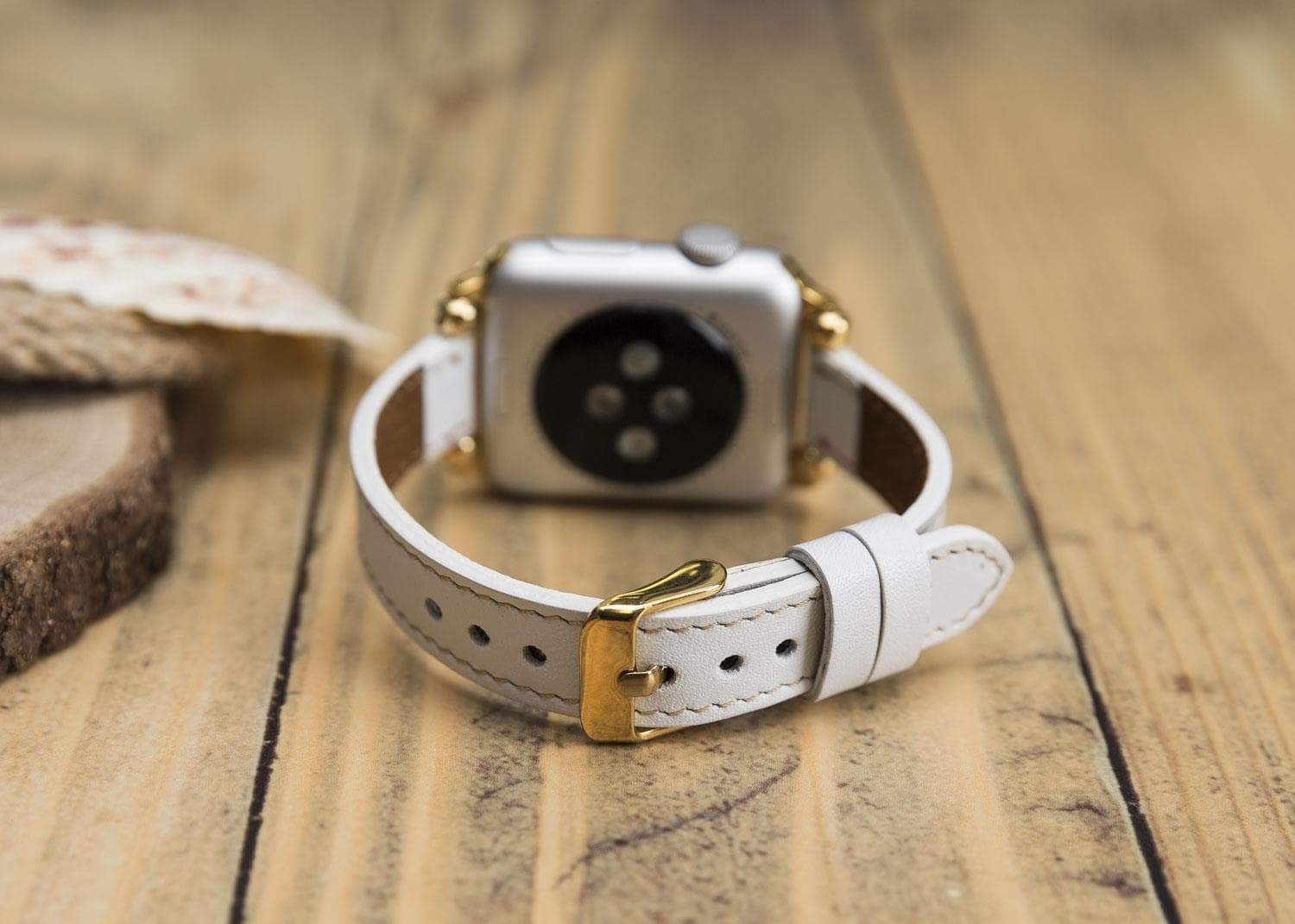 Seamy Ferro Style Apple Watch-band van echt leer