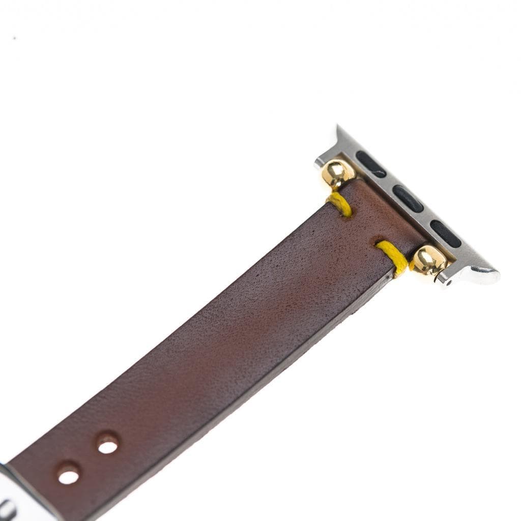 Seamy Ferro Style Apple Watch-band van echt leer