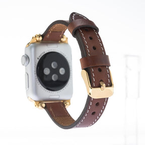 Seamy Ferro Style Apple Watch-band van echt leer