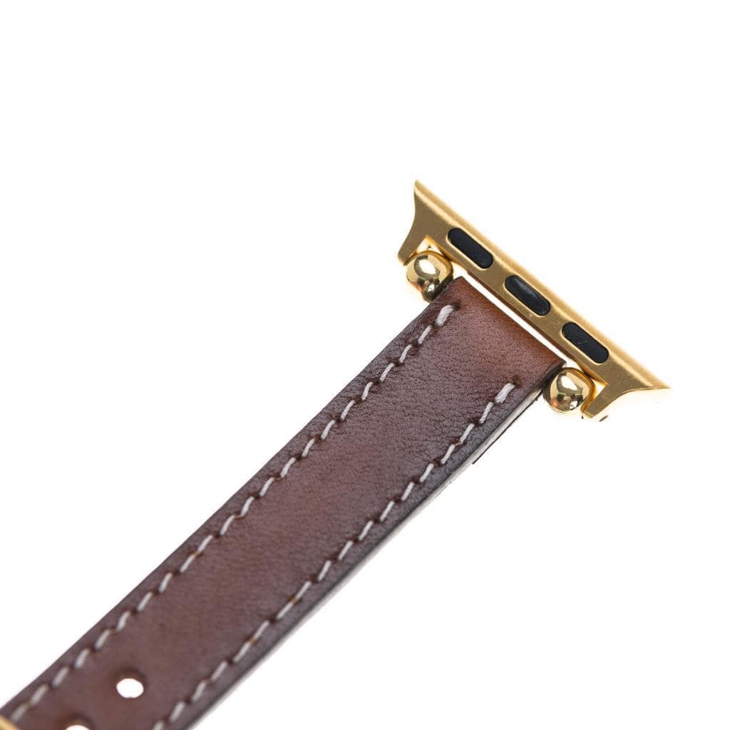Seamy Ferro Style Apple Watch-band van echt leer
